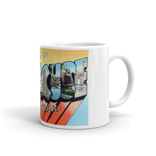 Greetings from Syracuse New York Unique Coffee Mug, Coffee Cup