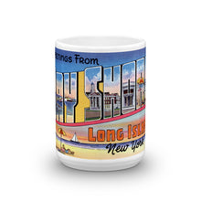 Greetings from Bay Shore Long Island New York Unique Coffee Mug, Coffee Cup