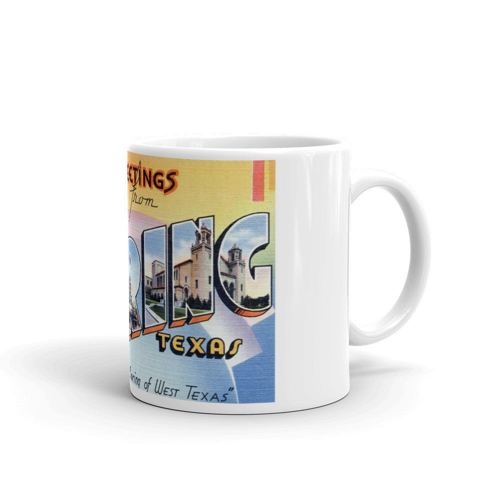 Greetings from Big Spring Texas Unique Coffee Mug, Coffee Cup