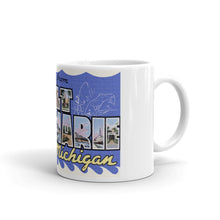 Greetings from Sault Ste Marie Michigan Unique Coffee Mug, Coffee Cup