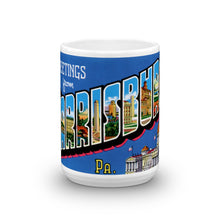 Greetings from Harrisburg Pennsylvania Unique Coffee Mug, Coffee Cup