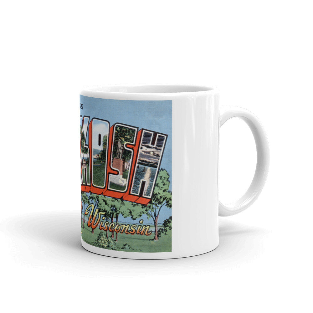 Greetings from Oshkosh Wisconsin Unique Coffee Mug, Coffee Cup 1