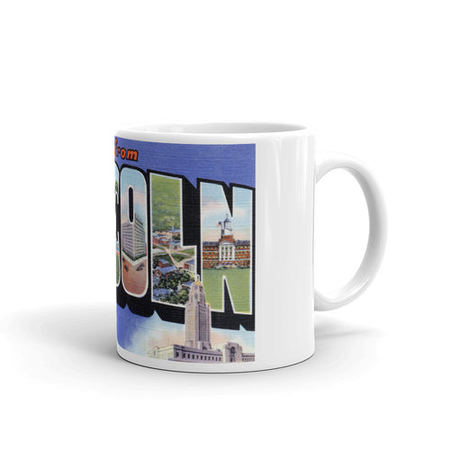Greetings from Lincoln Nebraska Unique Coffee Mug, Coffee Cup