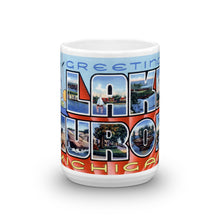 Greetings from Lake Huron Michigan Unique Coffee Mug, Coffee Cup