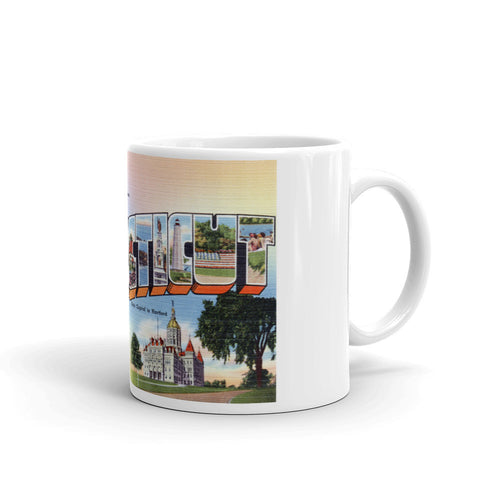 Greetings from Connecticut Unique Coffee Mug, Coffee Cup