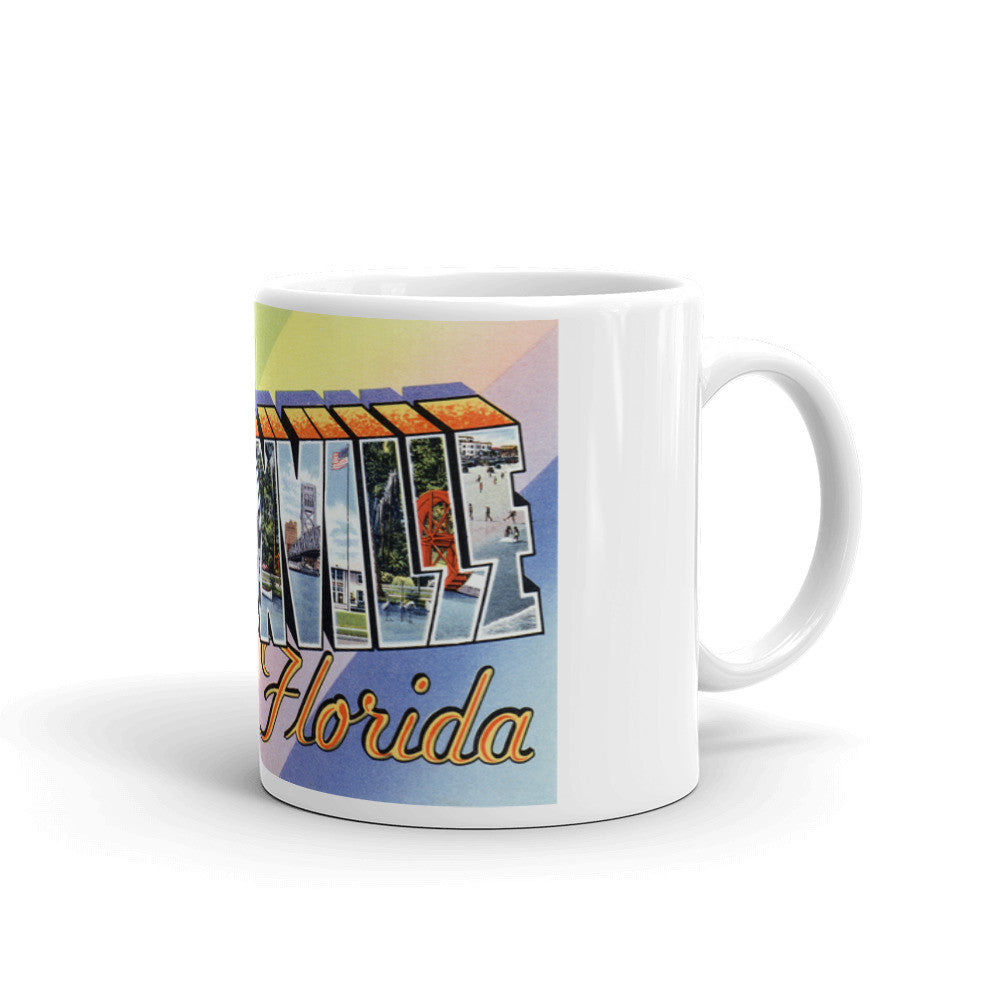 Greetings from Jacksonville Florida Unique Coffee Mug, Coffee Cup 1