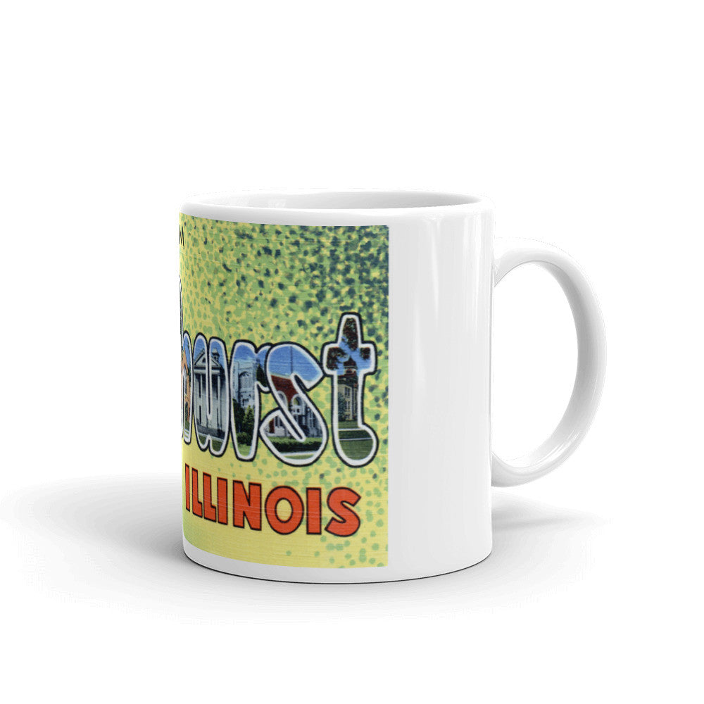 Greetings from Elmhurst Illinois Unique Coffee Mug, Coffee Cup