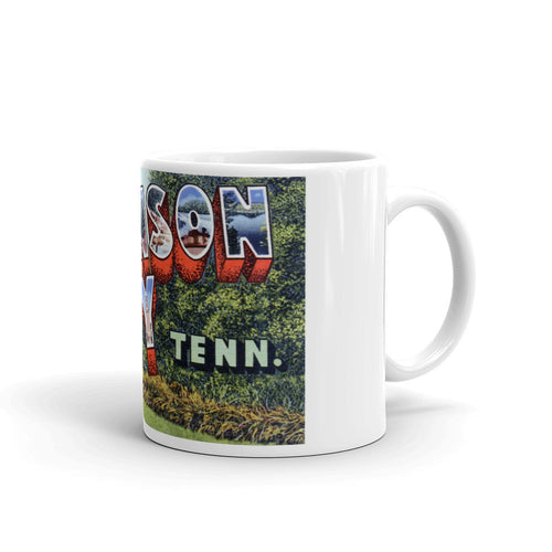 Greetings from Johnson City Tennessee Unique Coffee Mug, Coffee Cup