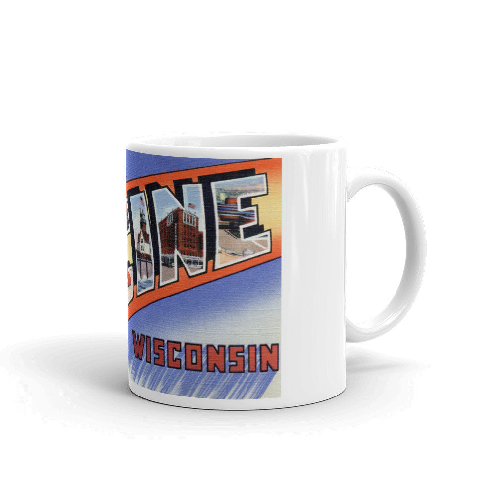 Greetings from Racine Wisconsin Unique Coffee Mug, Coffee Cup