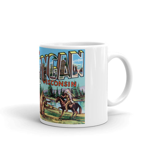 Greetings from Sheboygan Wisconsin Unique Coffee Mug, Coffee Cup