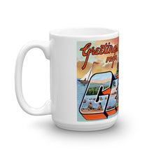 Greetings from Lake George New York Unique Coffee Mug, Coffee Cup