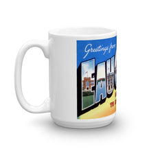 Greetings from Eau Claire Wisconsin Unique Coffee Mug, Coffee Cup