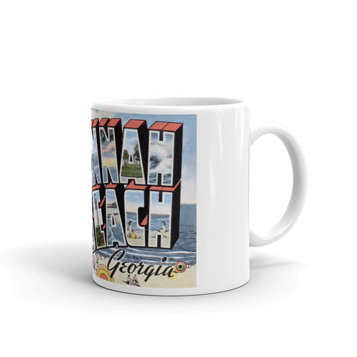 Greetings from Savannah Beach Georgia Unique Coffee Mug, Coffee Cup