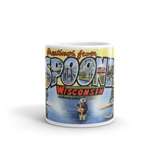Greetings from Spooner Wisconsin Unique Coffee Mug, Coffee Cup