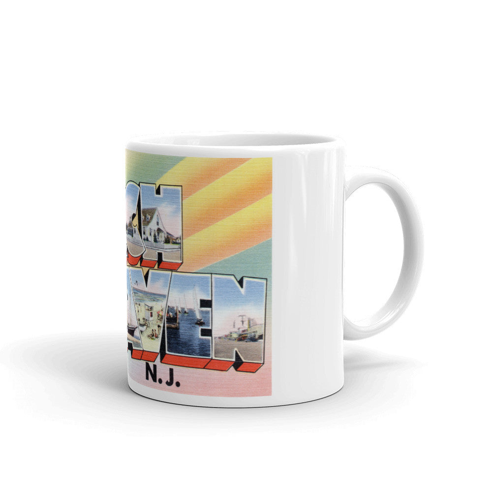 Greetings from Beach Haven New Jersey Unique Coffee Mug, Coffee Cup