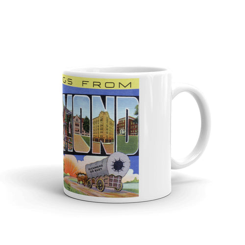 Greetings from Richmond Indiana Unique Coffee Mug, Coffee Cup