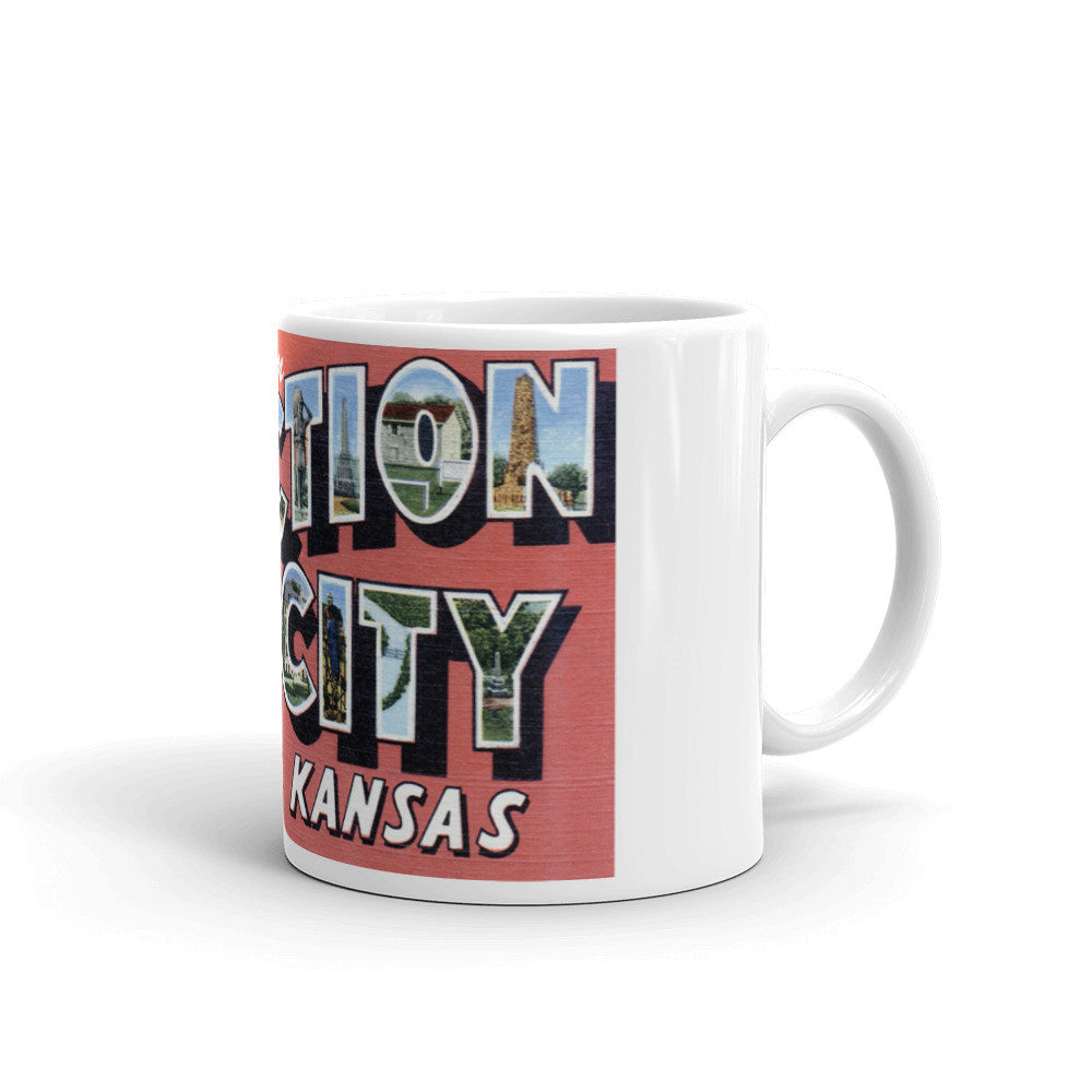 Greetings from Junction City Kansas Unique Coffee Mug, Coffee Cup