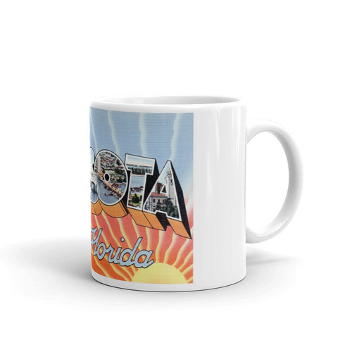 Greetings from Sarasota Florida Unique Coffee Mug, Coffee Cup