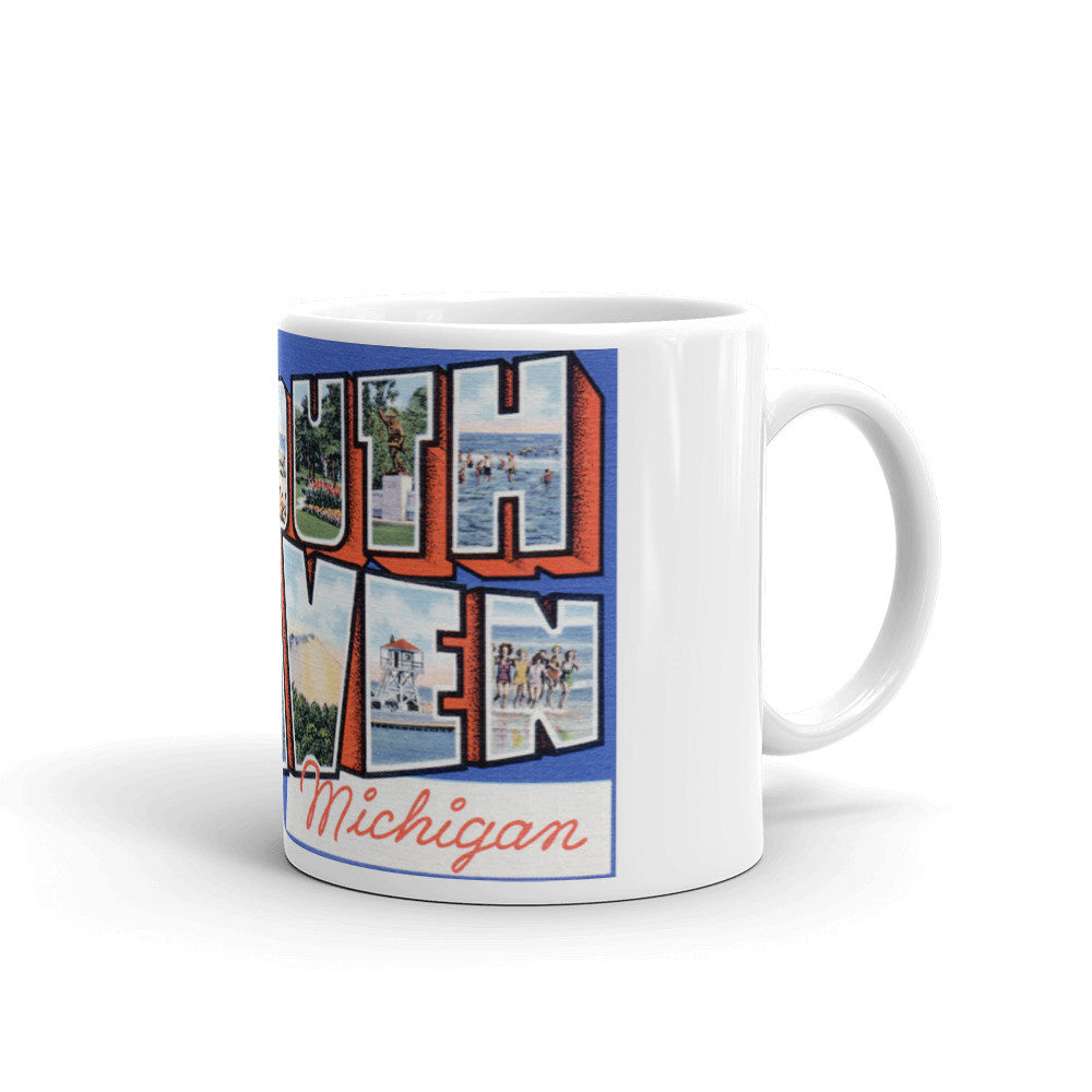 Greetings from South Haven Michigan Unique Coffee Mug, Coffee Cup