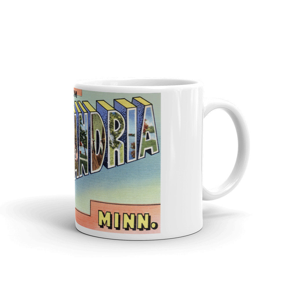 Greetings from Alexandria Minnesota Unique Coffee Mug, Coffee Cup