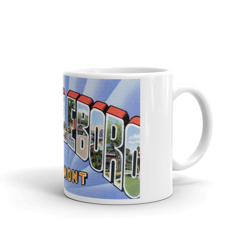 Greetings from Brattleboro Vermont Unique Coffee Mug, Coffee Cup