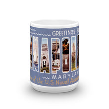 Greetings from Annapolis Maryland Unique Coffee Mug, Coffee Cup