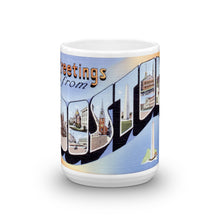 Greetings from Boston Massachusetts Unique Coffee Mug, Coffee Cup 1