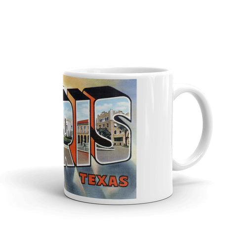 Greetings from Paris Texas Unique Coffee Mug, Coffee Cup